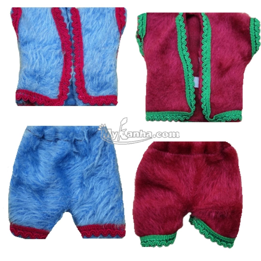 Laddu Gopal ji Winter Half Suit (Set of 2 ) - Random Colors