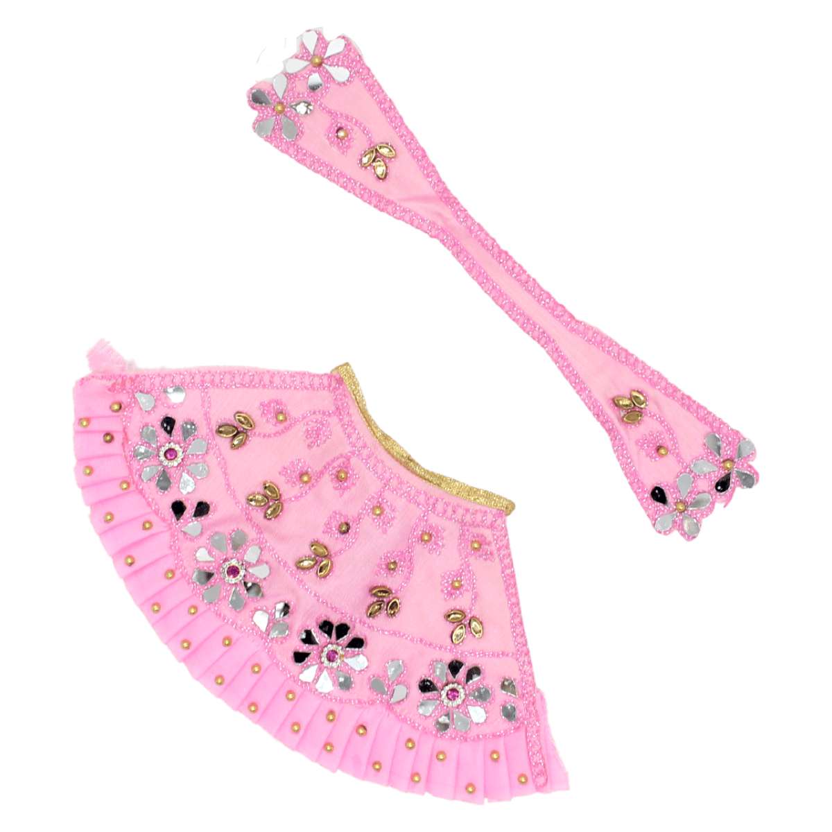 Pink designer Lehenga patka for Mata rani