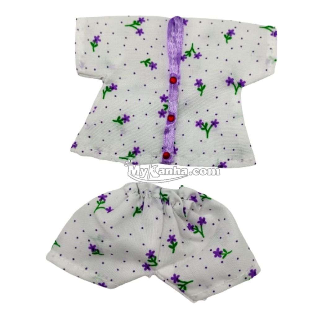 Printed Purple Kanha Ji Cotton Night Dress