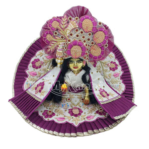 Purple & White heavy Janmashtami special dress for Laddu Gopal Ji