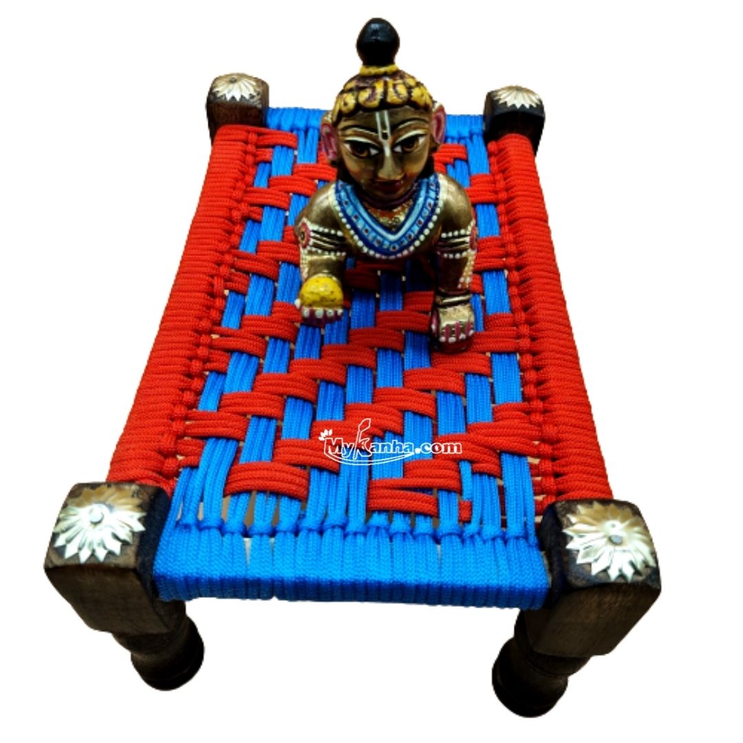 Laddu Gopal Fancy Wooden Charpai/Khat