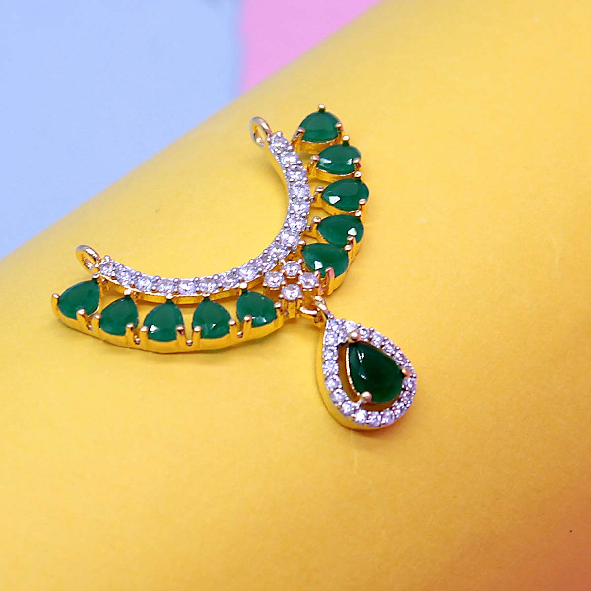 Green AD Stone Decorated Haar For Laddu Gopal Ji (Upto 6 number)