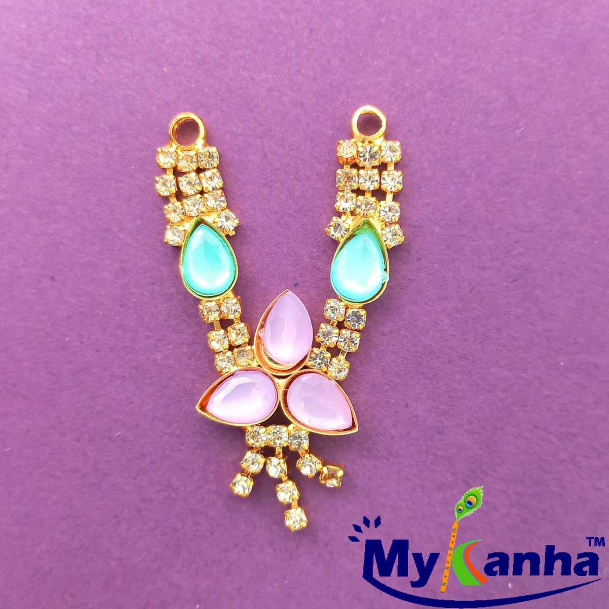 Green Stone decorated Mala/Haar for idols