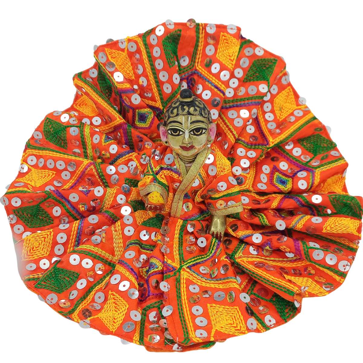 Buy Rajasthani pattern orange summer dress for Laddu Gopal ji at best price MyKanha.com Buy Rajasthani pattern orange summer dress for Laddu Gopal ji at best price MyKanha.com