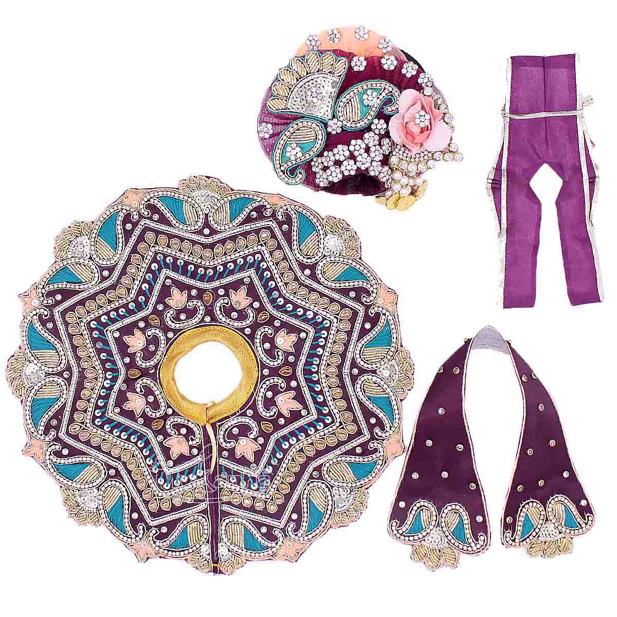 Janmashtami Special Purple Heavy Dress For Laddu Gopal Ji