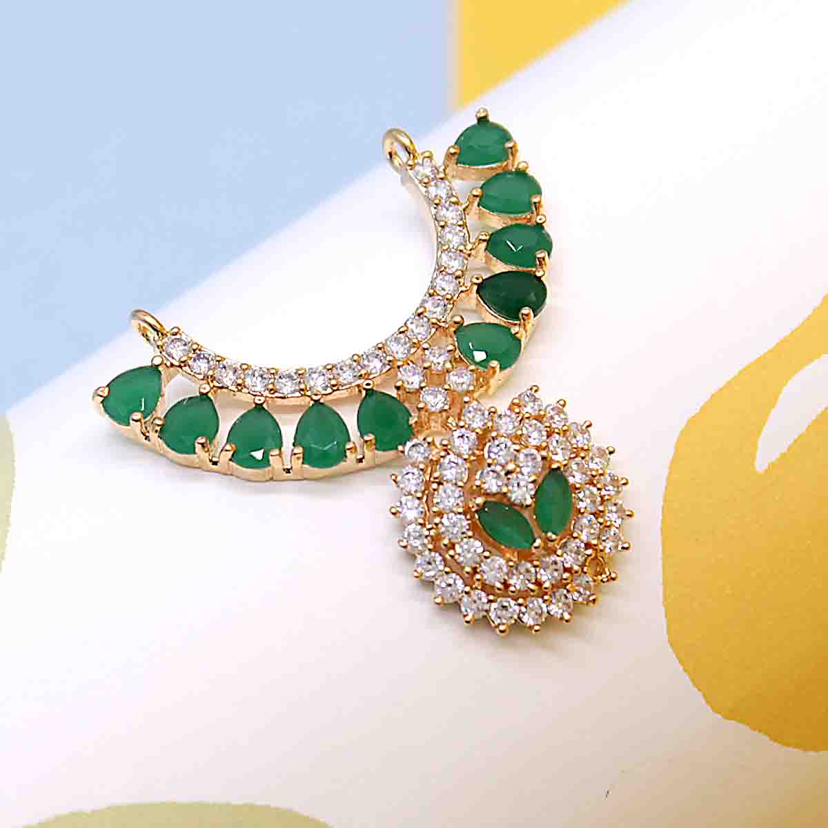 Heavy Green AD Stone Decorated Haar For Laddu Gopal Ji (Upto 6 number)