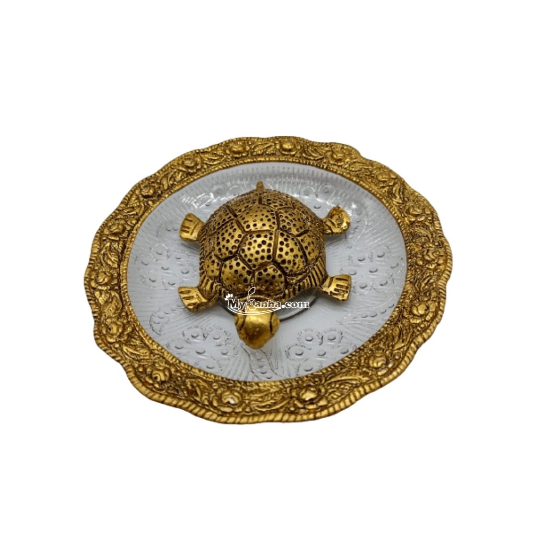 Metal Feng Shui Tortoise with Crystal Plate