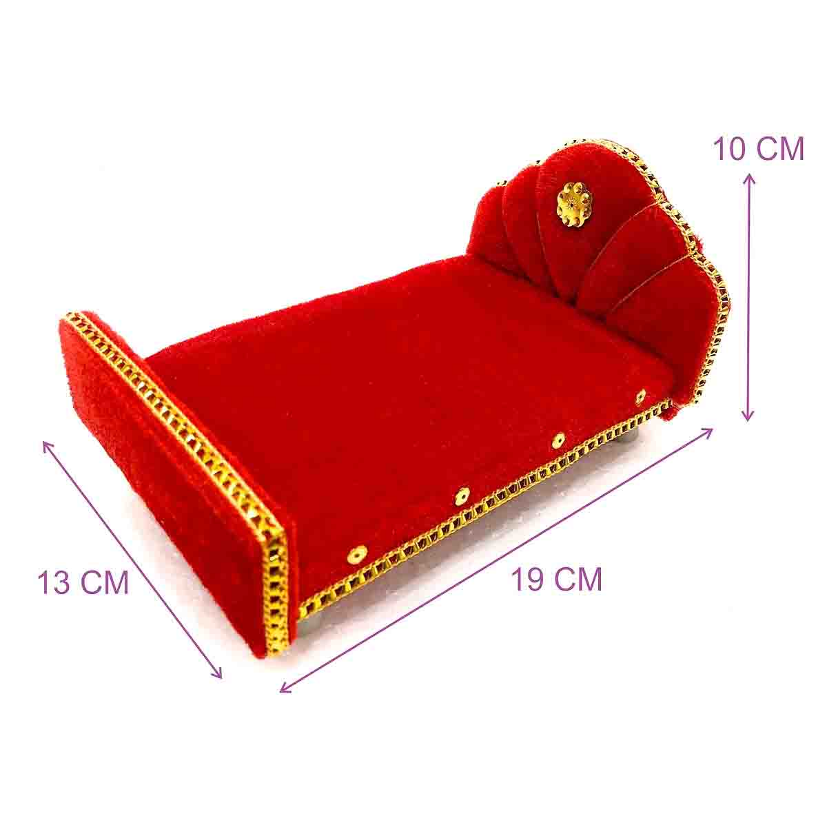 Red Velvet Bed For Laddu Gopal Ji