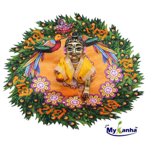 Radhey Radhey Orange Designer Dress for Laddu Gopal ji
