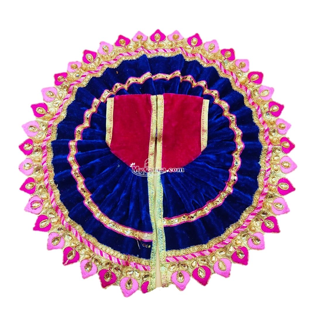 Blue Color Velvet Winter Poshak For Thakur Ji MyKanha.com Blue Color Velvet Winter Poshak For Thakur Ji MyKanha.com