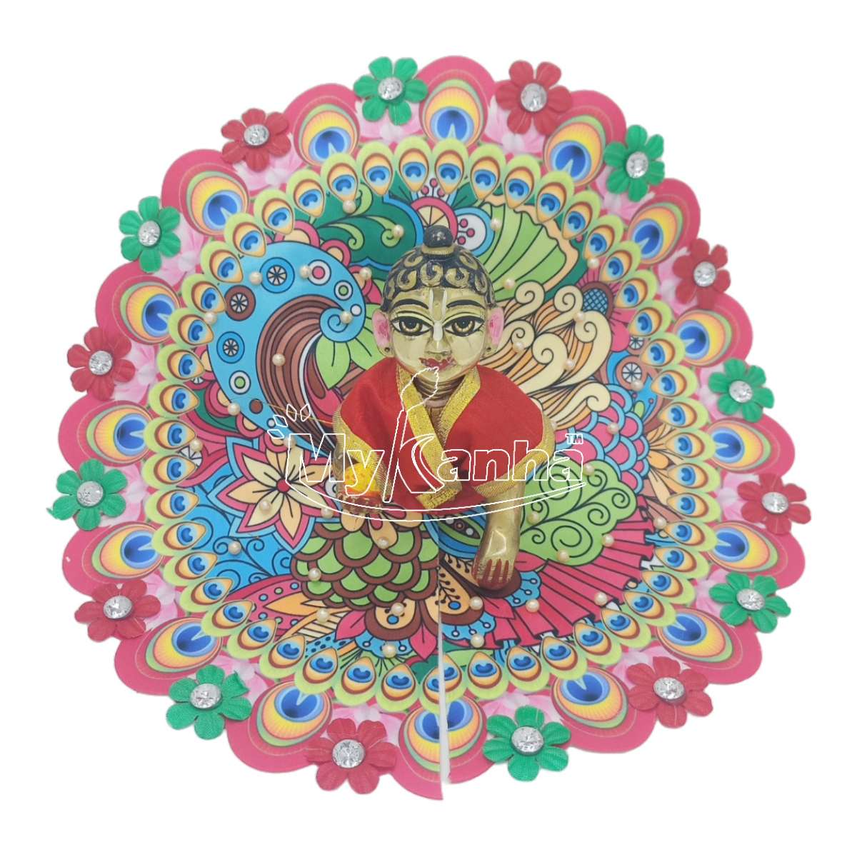 Digital abstract design print dress for Thakur ji