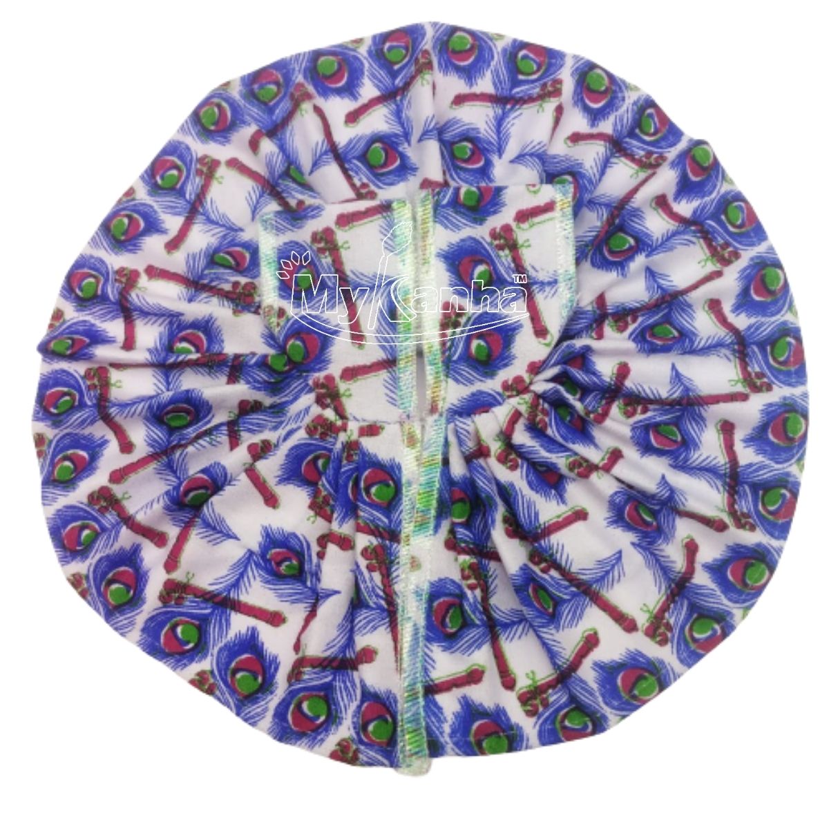 Cotton Flute Printed Blue Dress For Laddu Gopal