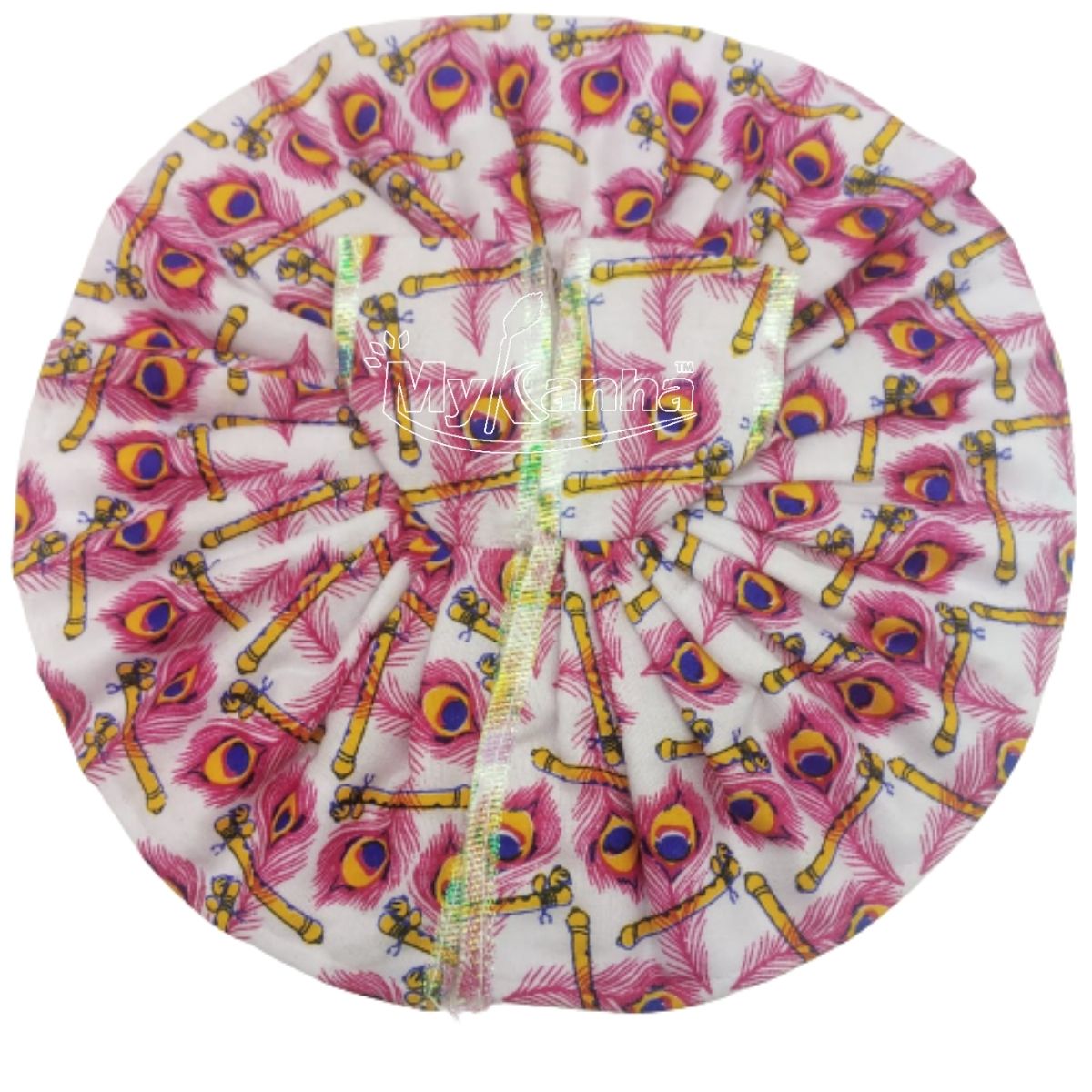 Cotton Flute Printed Pink Dress For Laddu Gopal