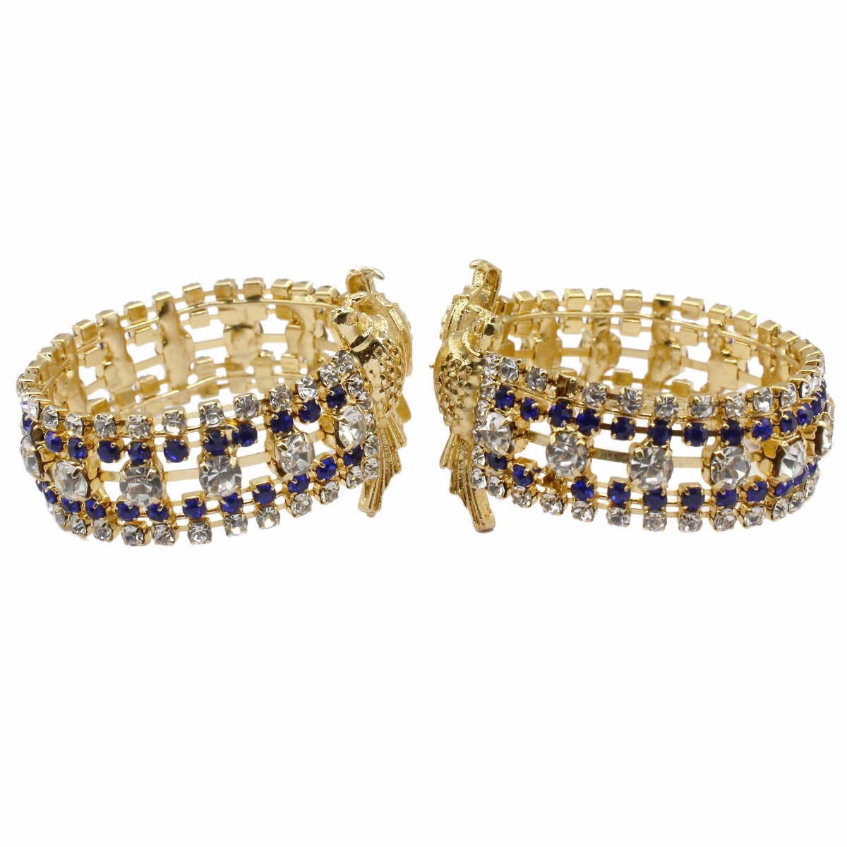 Parrot Decorated Designer Blue Handcuffs For Kanha Ji