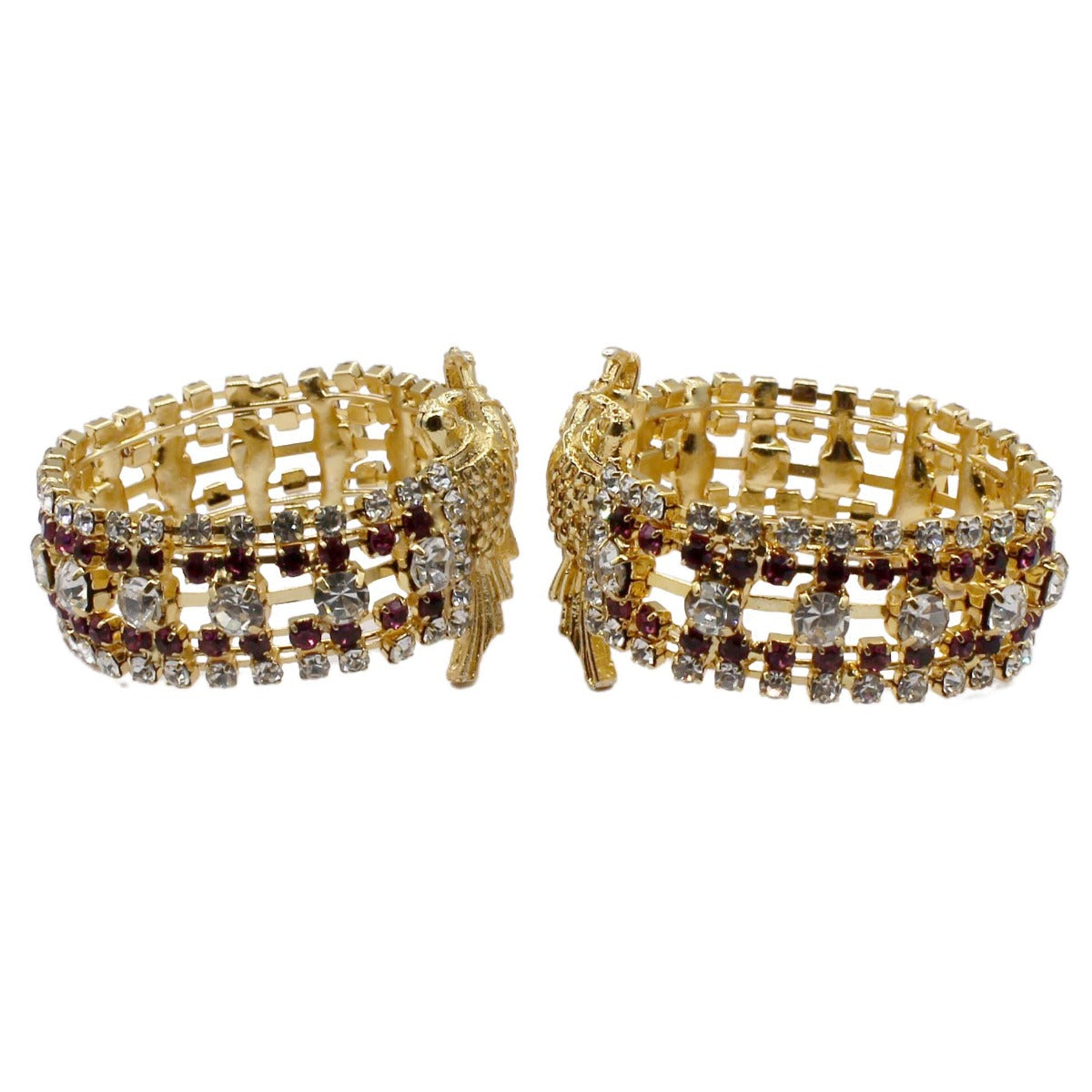 Parrot Decorated Designer Pink Handcuffs For Kanha Ji