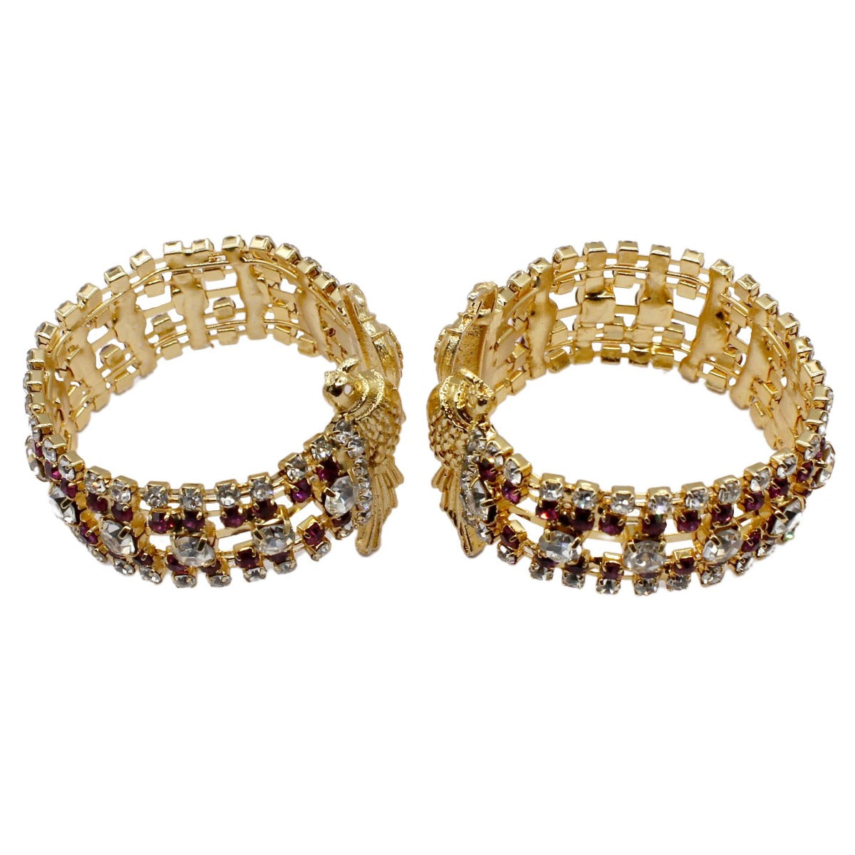 Parrot Decorated Designer Pink Handcuffs For Kanha Ji