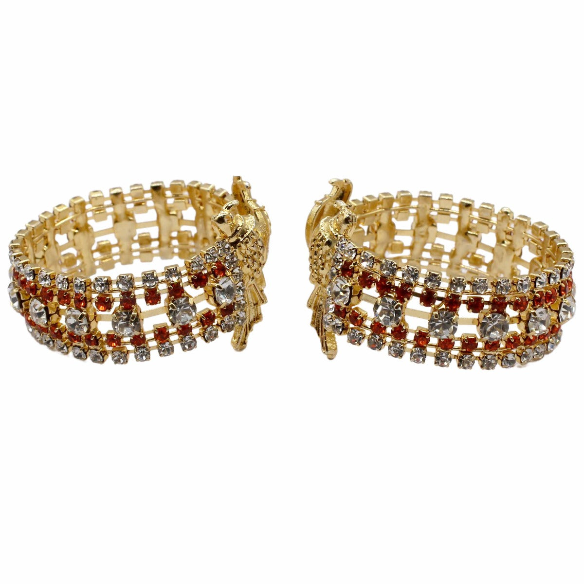 Parrot Decorated Designer Red Handcuffs For Kanha Ji