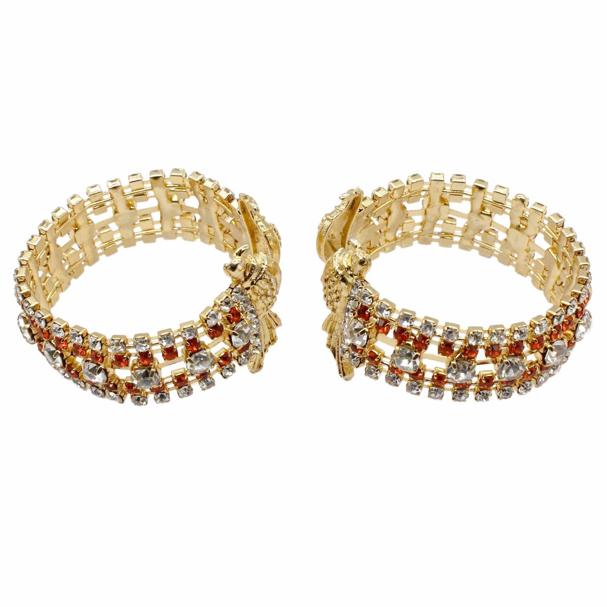 Parrot Decorated Designer Red Handcuffs For Kanha Ji