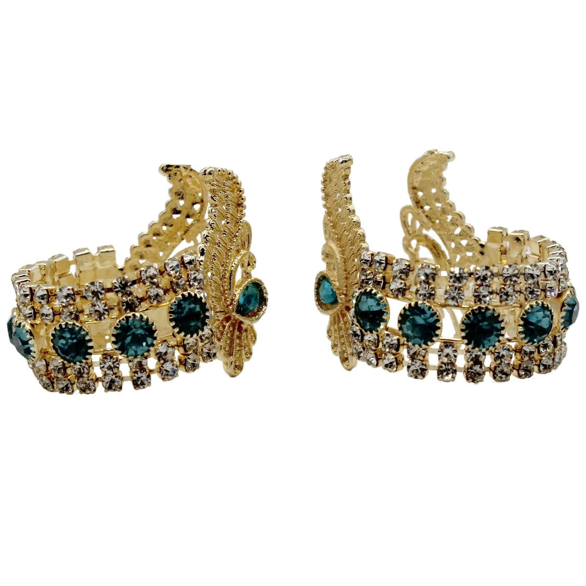 Beautiful Stone Decorated Skyblue Handcuffs (Kangan) For Kanha Ji