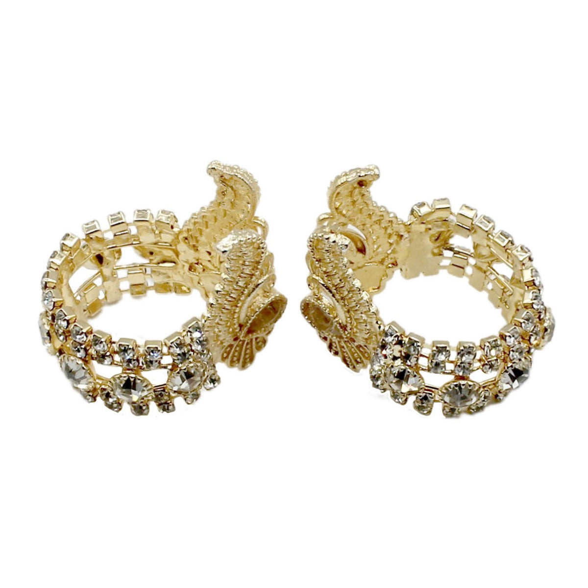 Beautiful Stone Decorated Sliver Handcuffs (Kangan) For Kanha Ji