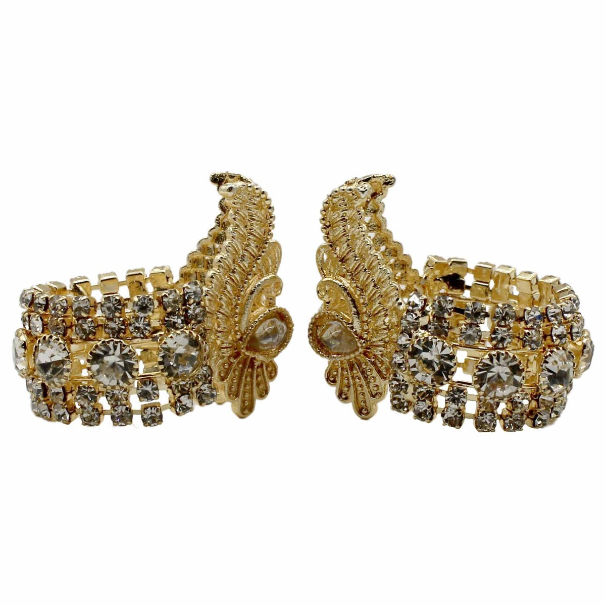 Beautiful Stone Decorated Sliver Handcuffs (Kangan) For Kanha Ji