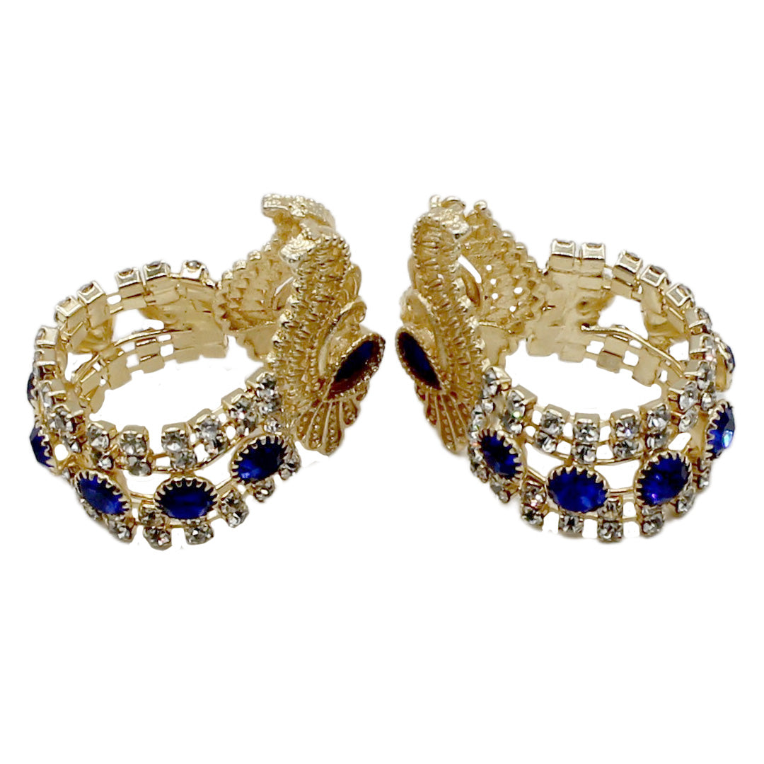 Beautiful Stone Decorated Blue Handcuffs (Kangan) For Kanha Ji