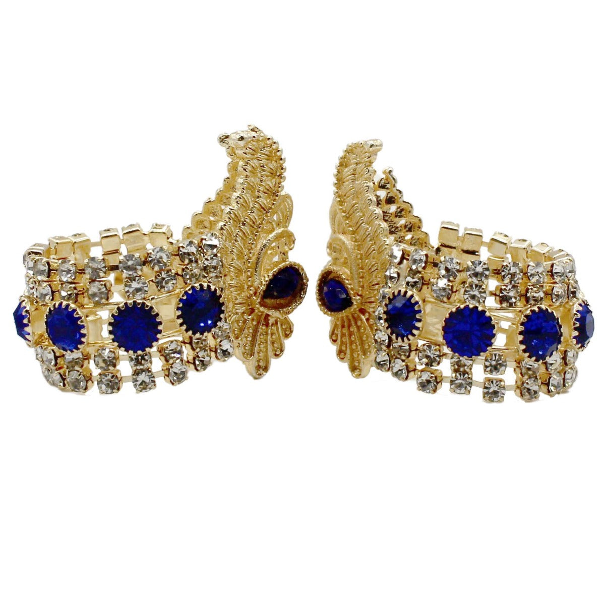 Beautiful Stone Decorated Blue Handcuffs (Kangan) For Kanha Ji