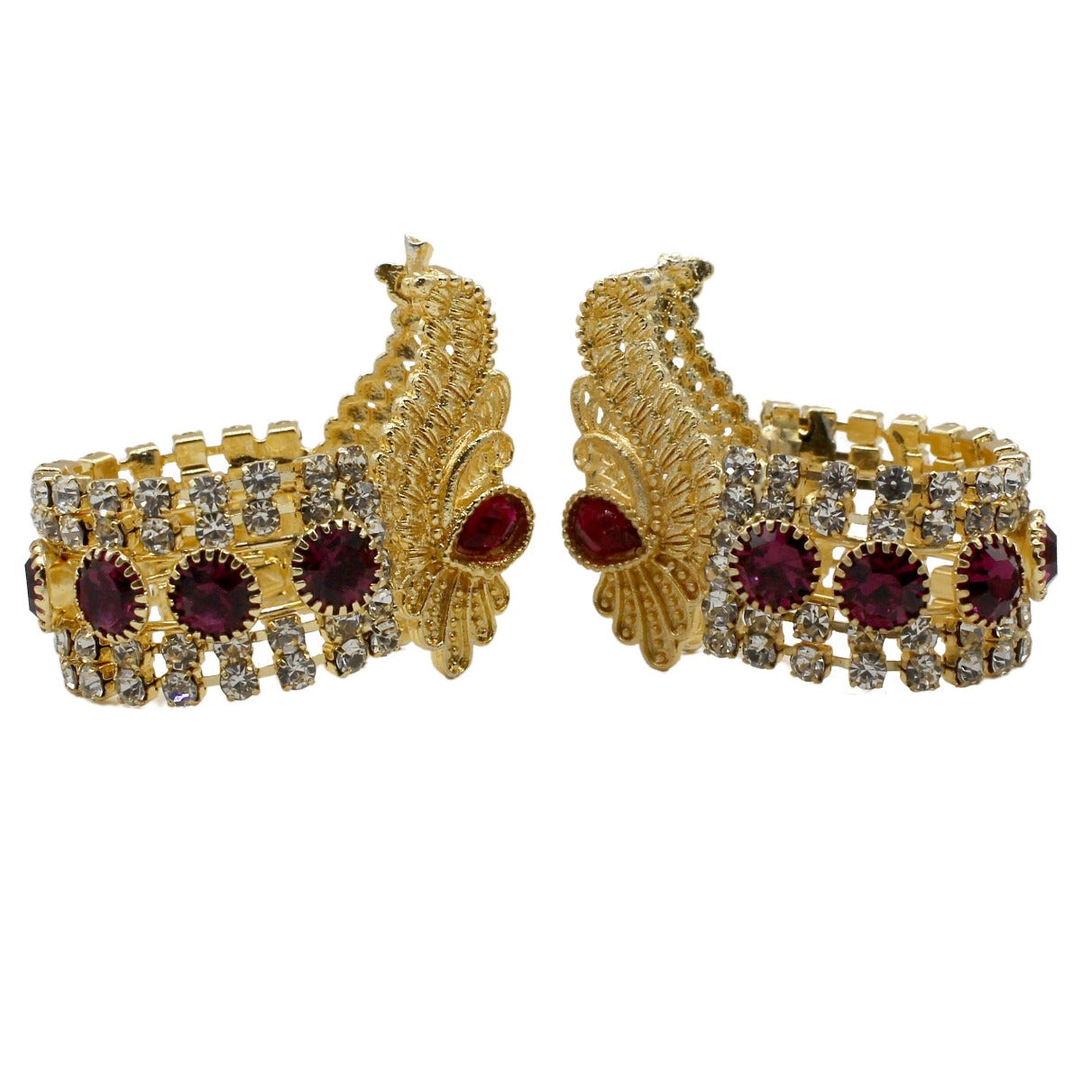 Beautiful Stone Decorated Pink Handcuffs (Kangan) For Kanha Ji