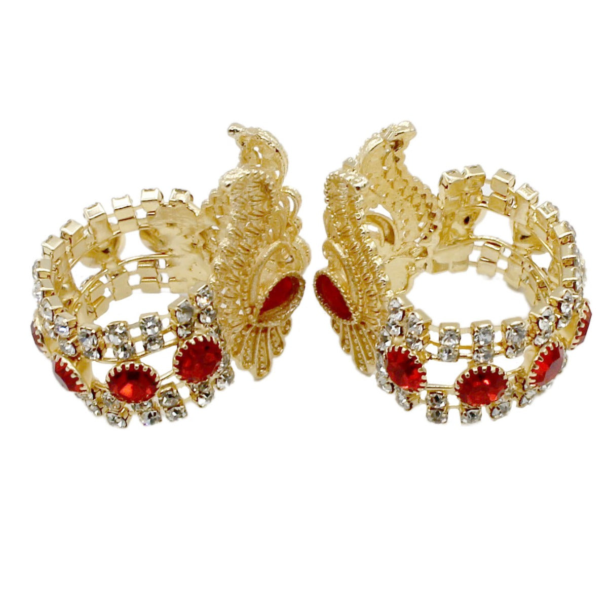 Beautiful Stone Decorated Red Handcuffs (Kangan) For Kanha Ji