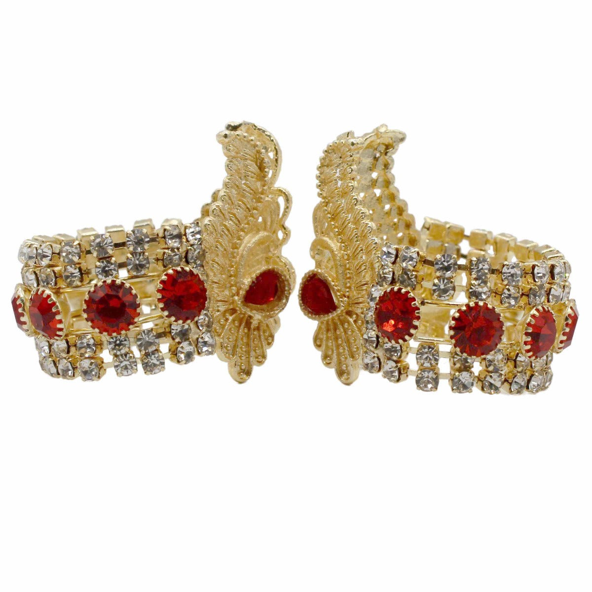 Beautiful Stone Decorated Red Handcuffs (Kangan) For Kanha Ji