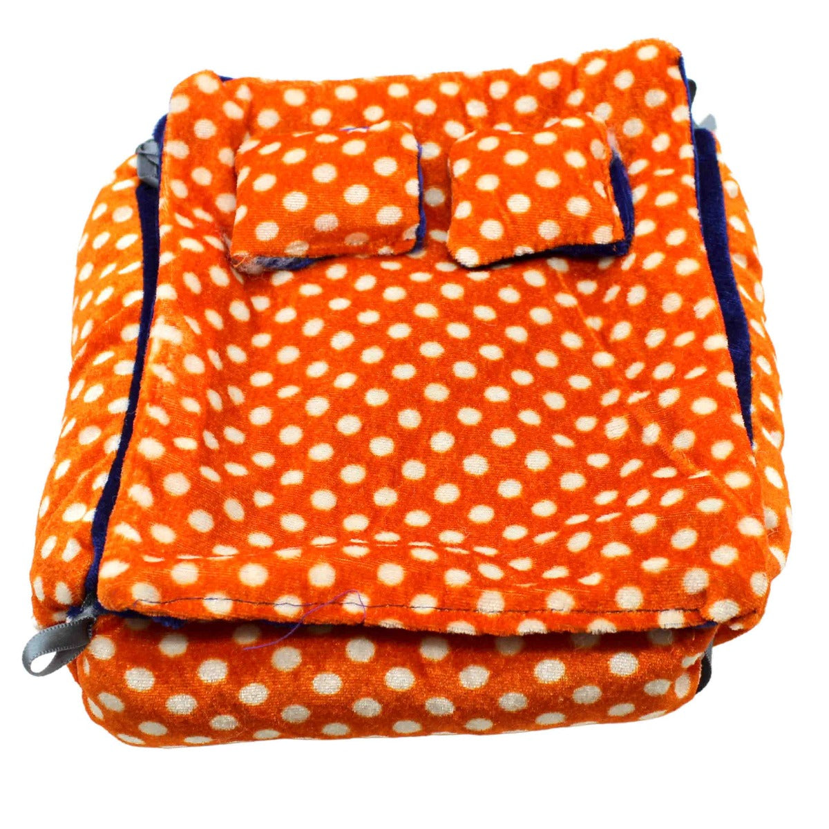 Beautiful Orange Bed For Thakur Ji -Large