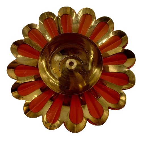 Sliver Lotus Brass diya For Pooja