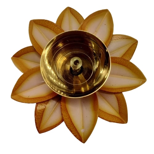 Yellow Lotus Diya For Home Decoration