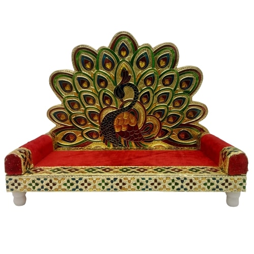 Pecacock feather patter Singhasan for laddu gopal