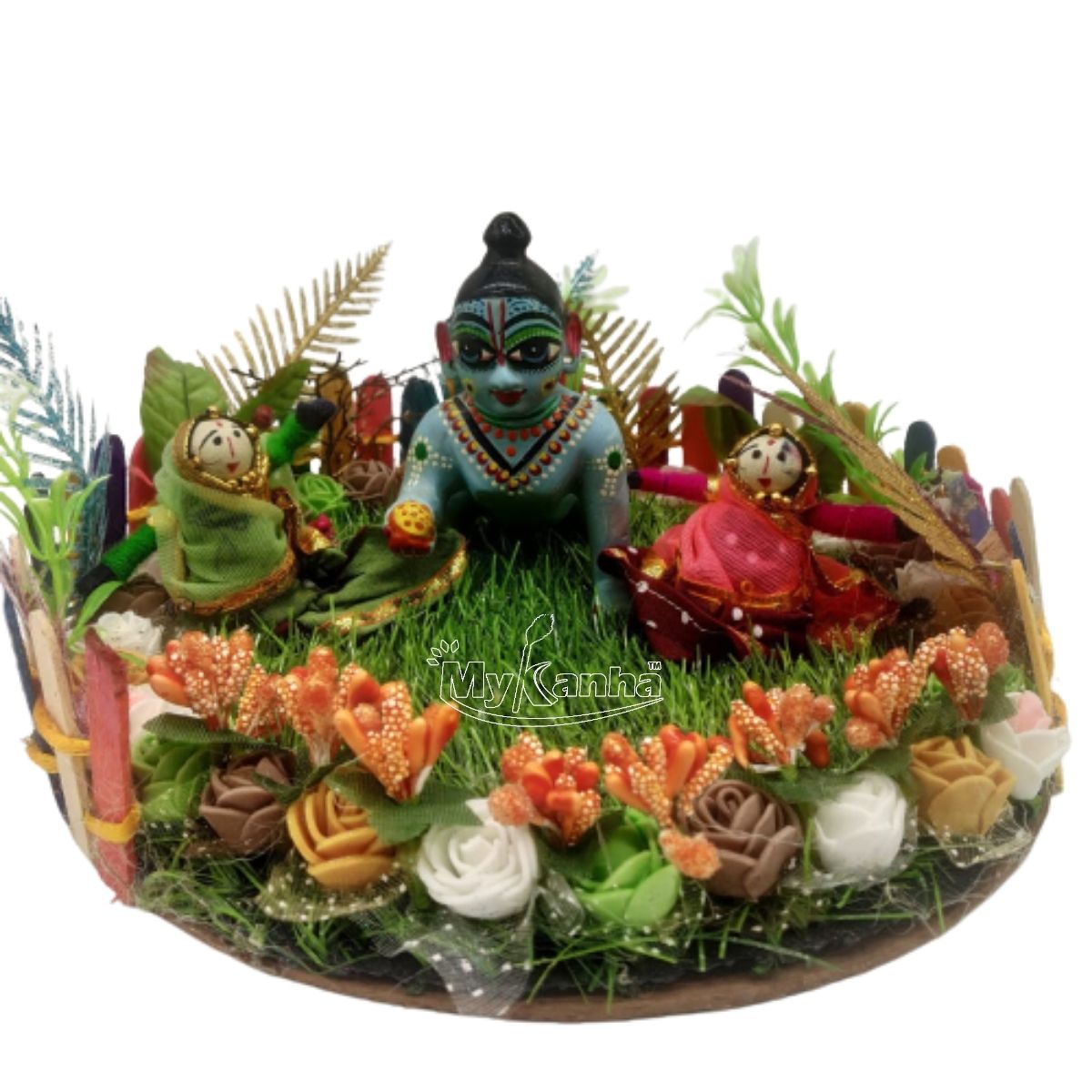 Laddu Gopal Grass Garden with Toys
