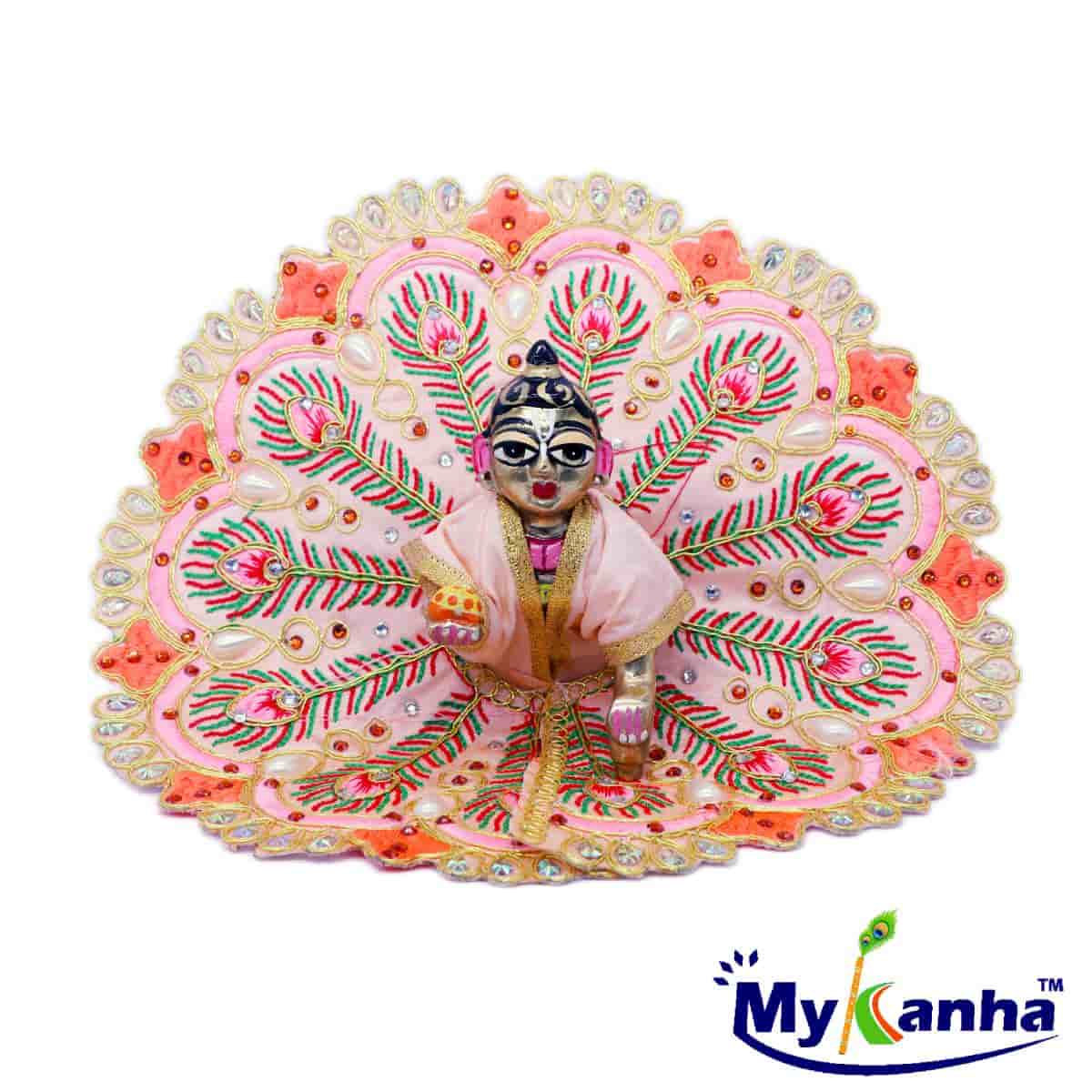Beautiful Feather Design Dress for Laddu Gopal Ji (Orange)