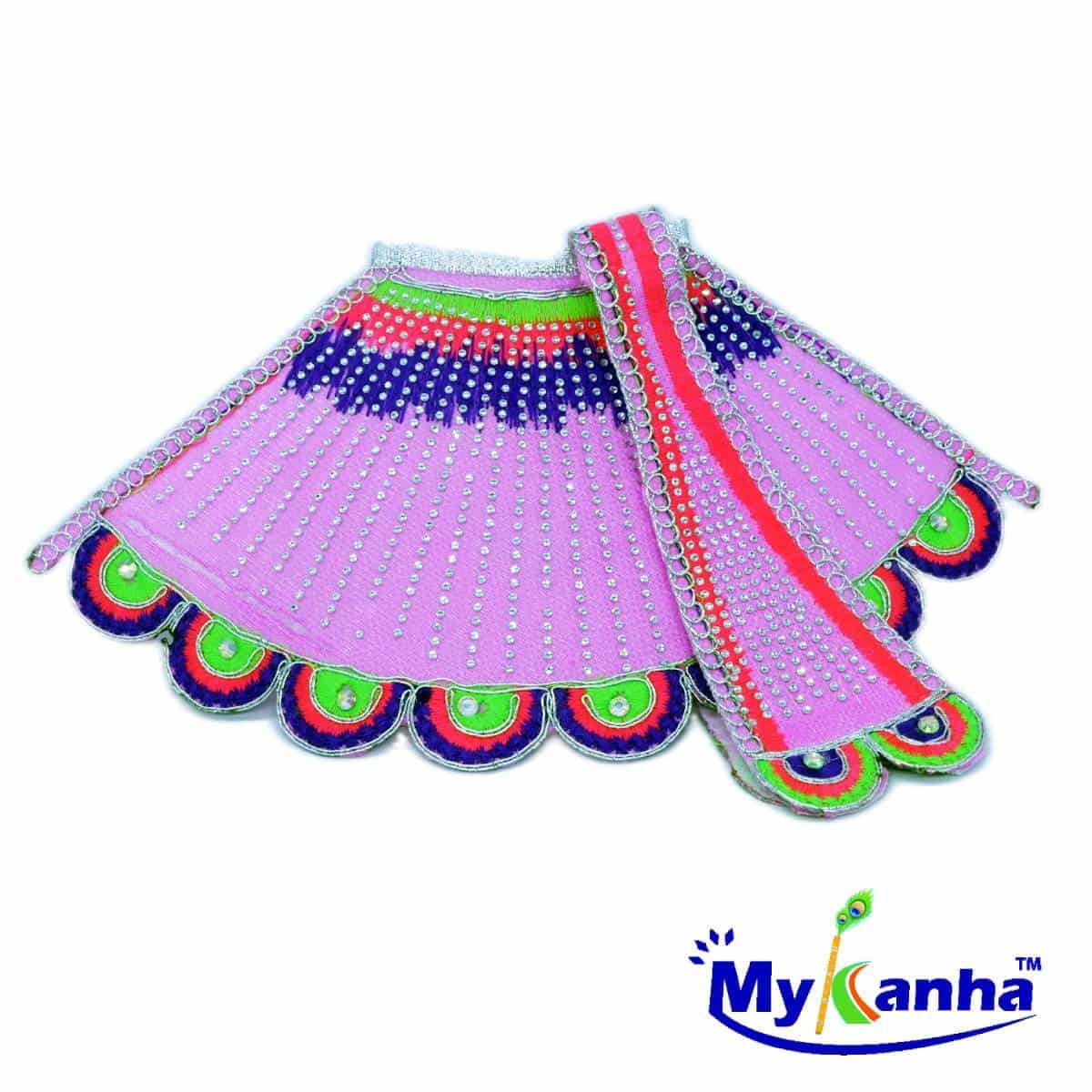 Pink Color Decorated Lehenga Patka for Mata Rani