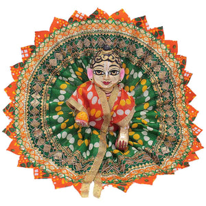 Beautiful Less Decorated Green Dress For Laddu Gopal