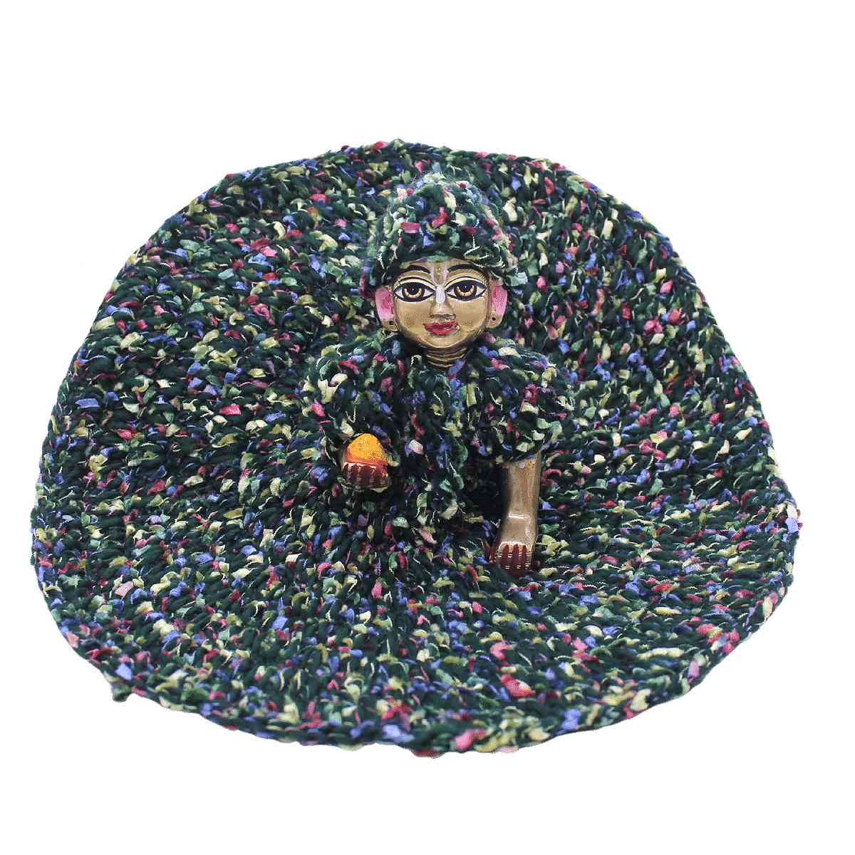Multicolor Bottle Green base Woollen dress For Laddu Gopal ji