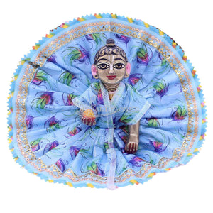 Feather printed blue Dress for Kanha ji
