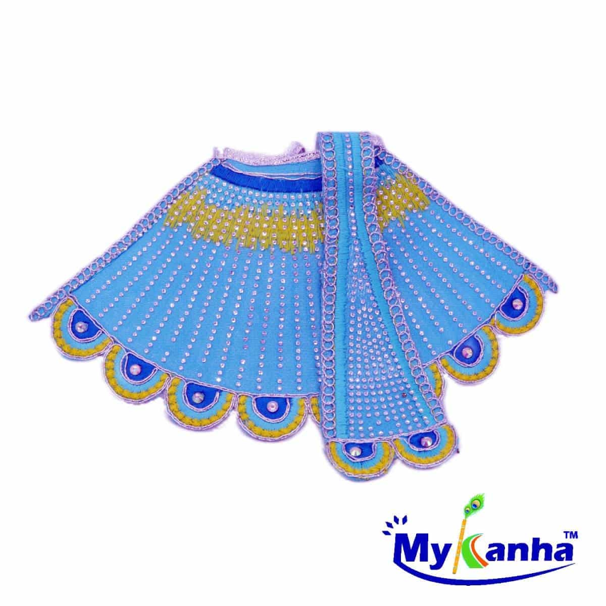 Blue Decorated Lehenga Patka for Mata rani