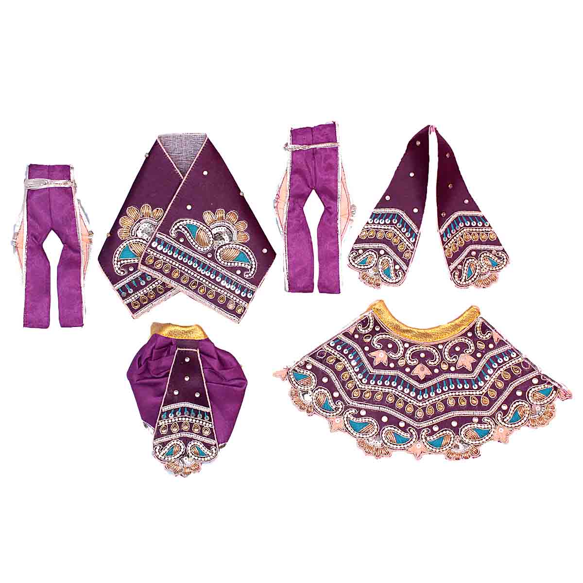 Janmashtami Special Purple Heavy Dress For Radha Krishna