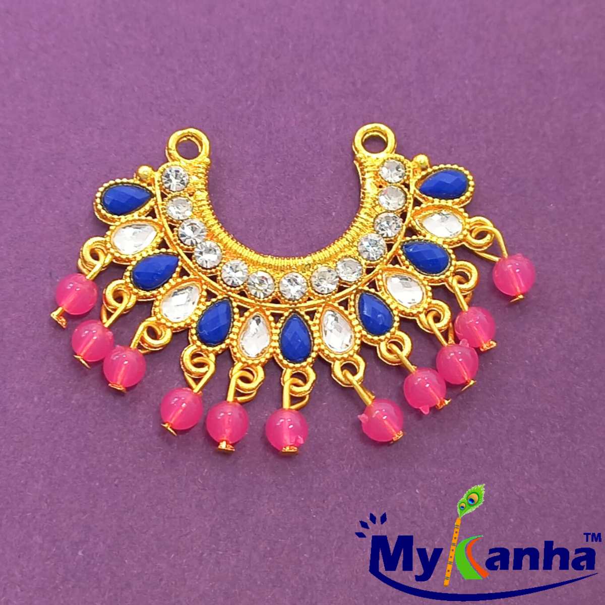 Blue & White stone decorated Kanthmala for Idols