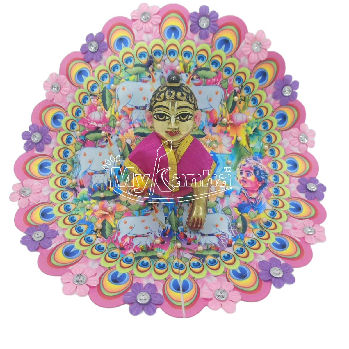 Cow and Calf digital printed dress for Laddu Gopal Ji