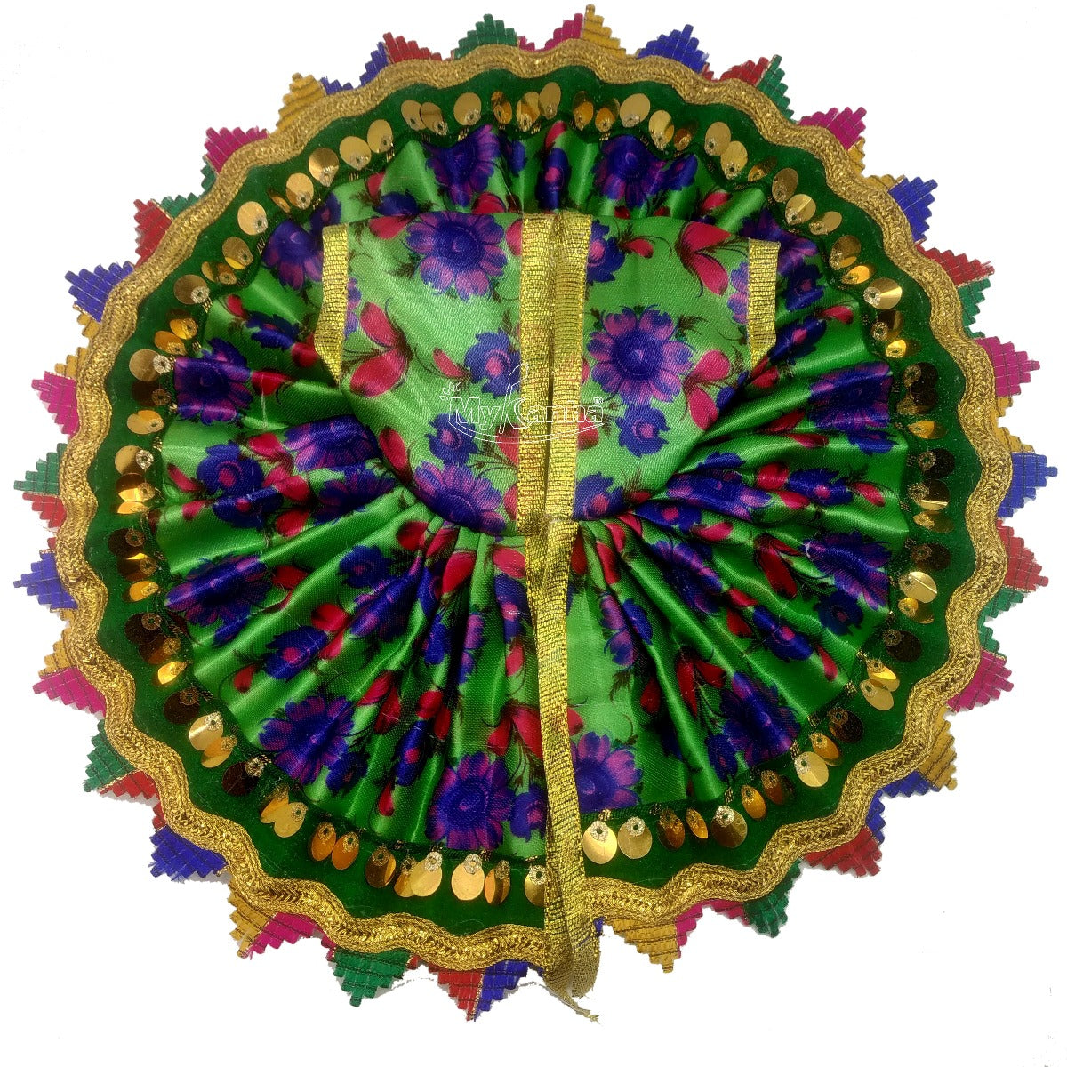 Beautiful Star Shape Green Dress For Laddu Gopal