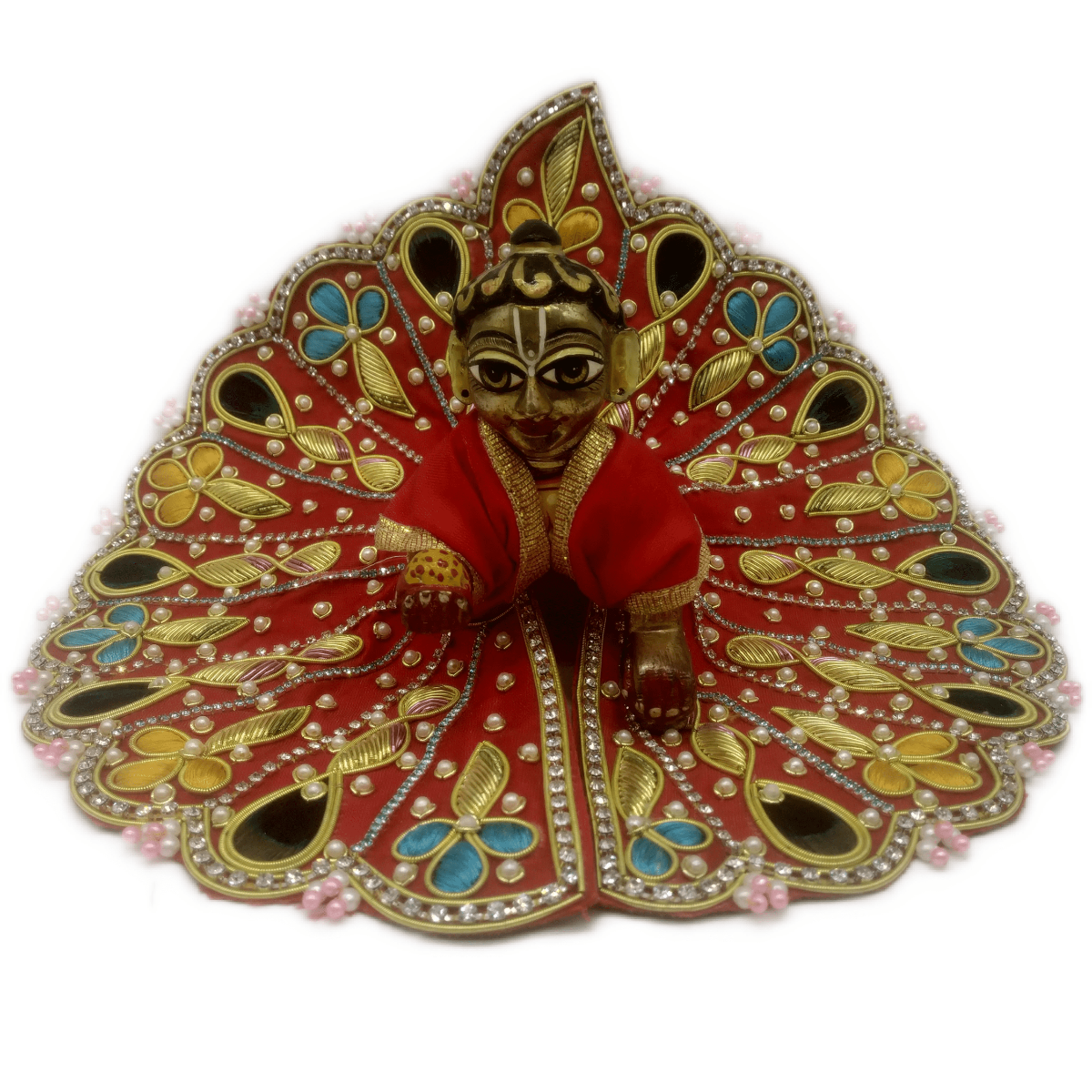 Stone & Zari decorated red kanha ji dress