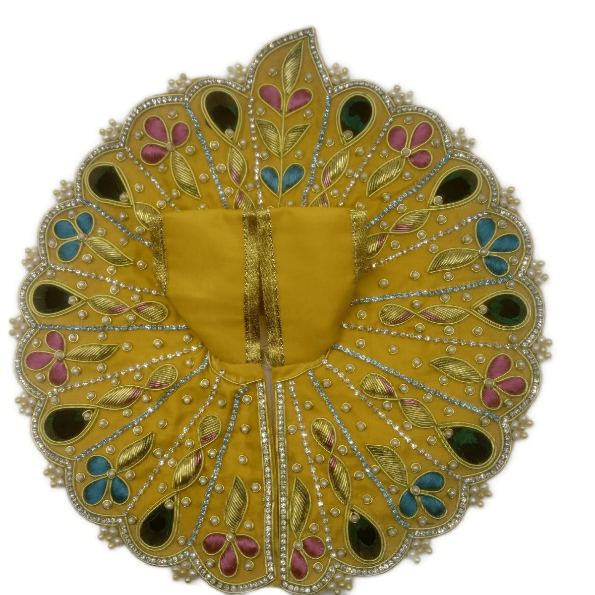 Heavy Stone Decorated Yellow Kanha Ji Dress