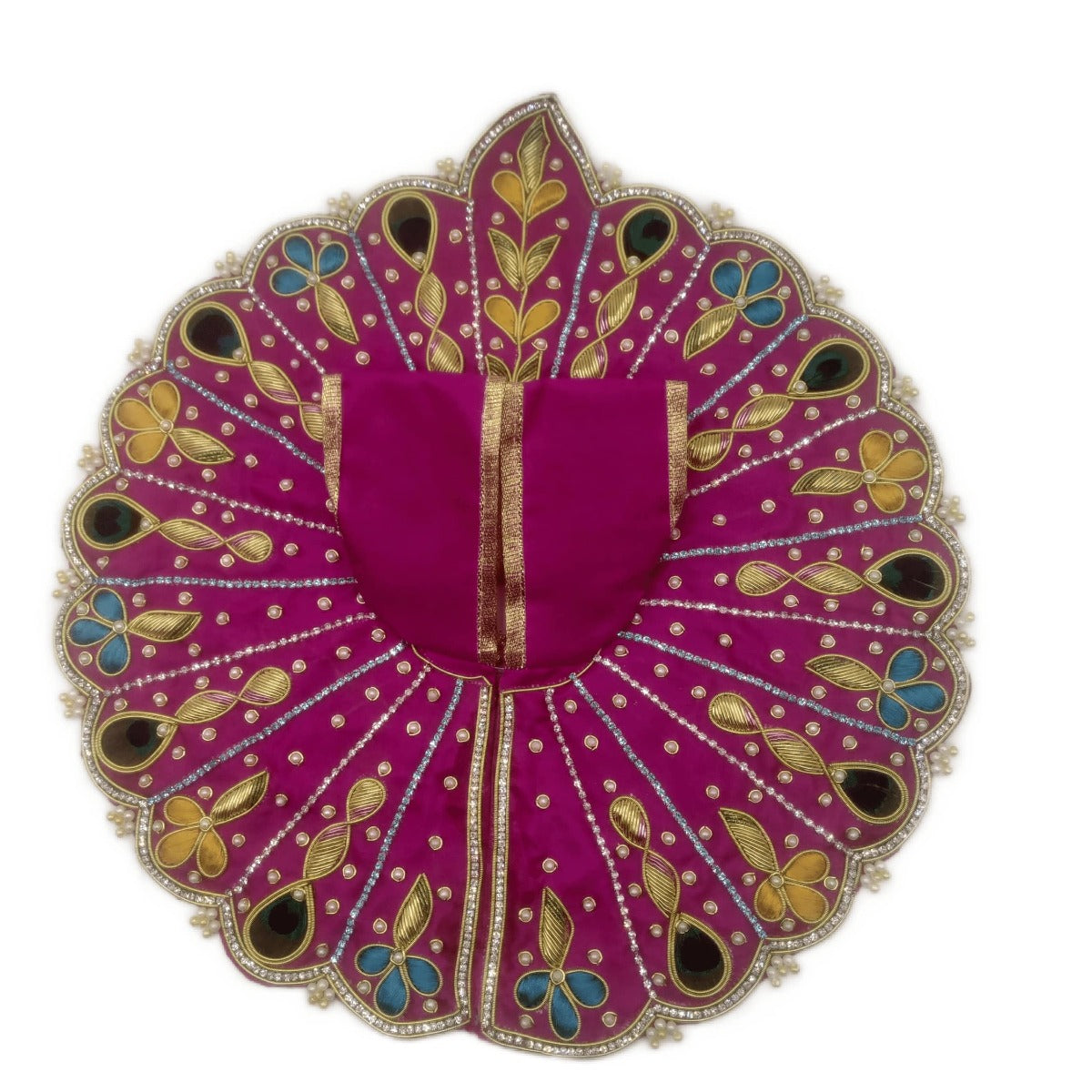 Heavy Stone Decorated Pink Kanha Ji Dress
