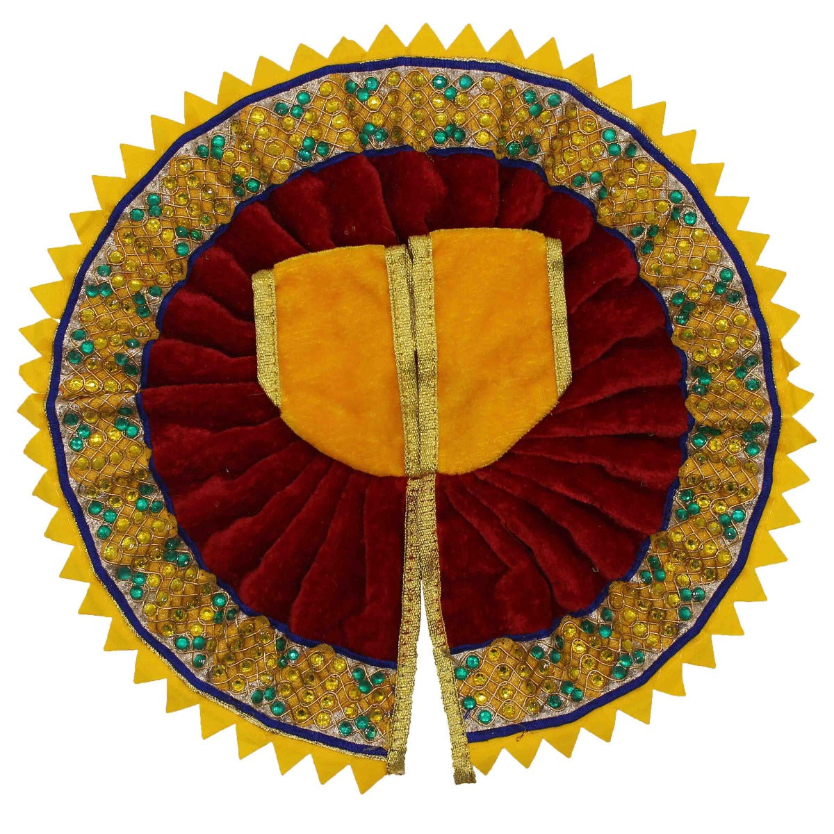 Beautiful Star Shape Red Valvet Dress For Laddu Gopal