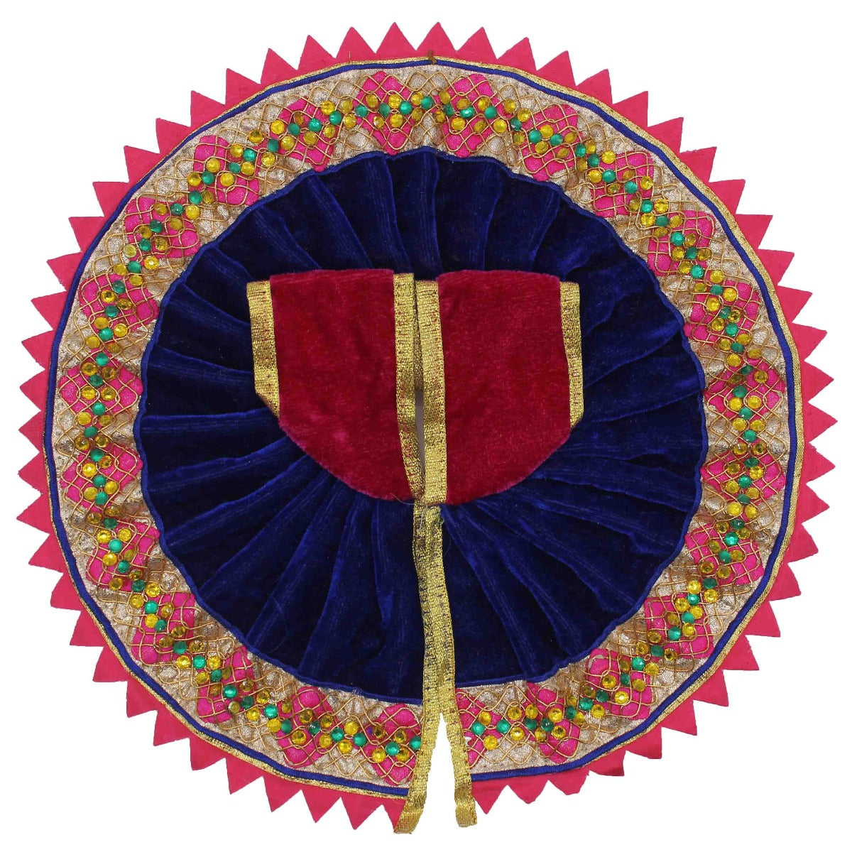 Beautiful Star Shape Blue Valvet Dress For Laddu Gopal